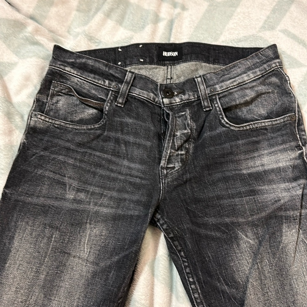 Hudson Blake slim straight Sz29 Faded Black Stretch. Skinny Fit.